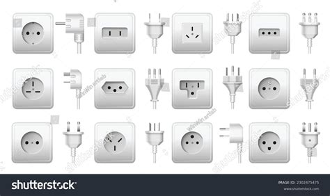 Wall Socket Plug Types Electrical Power Stock Vector (Royalty Free ...