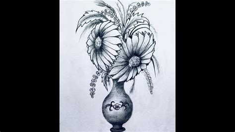 Still Life Drawing Of Flower Vase