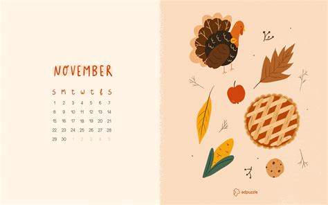 November Calendar Wallpaper | Edpuzzle Blog