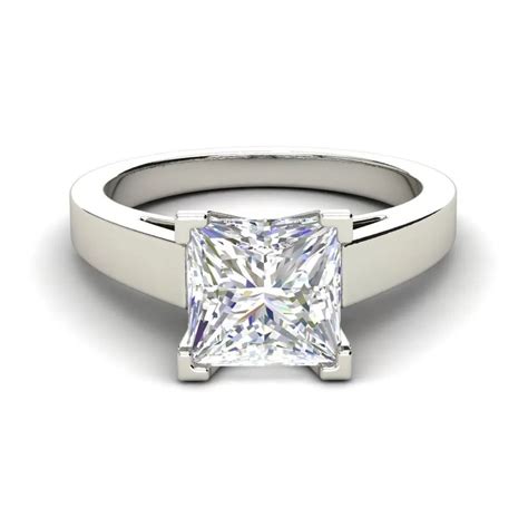 Cathedral 1 Carat VS1 H Princess Cut Diamond Engagement Ring