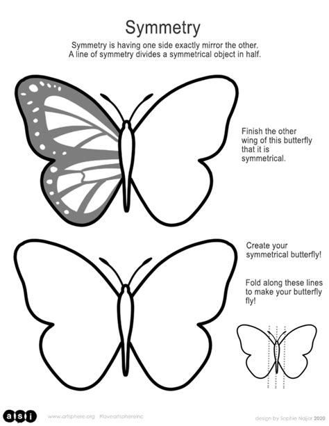 Butterfly Symmetry Handout Art Sphere Inc