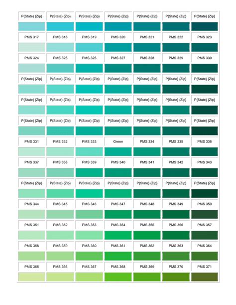 Pms color chart in Word and Pdf formats - page 5 of 11