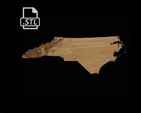 North Carolina State Topographic Map 3D Model Stl for CNC - Etsy