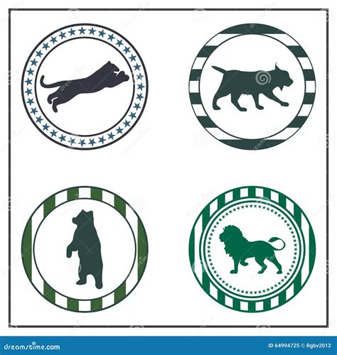 Animal badges stock vector. Illustration of lion, download - 64994725