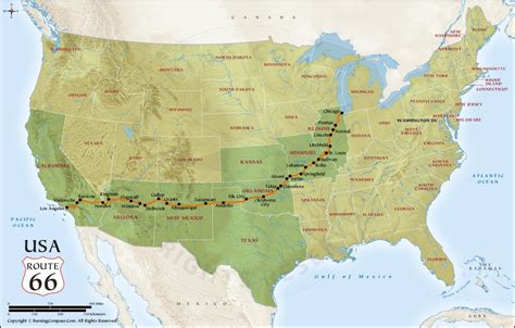 Route 66 Detailed Map