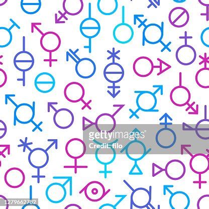 Seamless Gender Symbols Background Pattern High-Res Vector Graphic ...