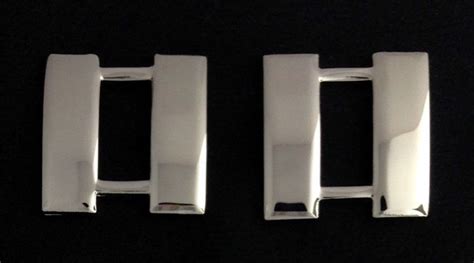 Captain Bar Rank Insignia Small In Silver Plating Pair