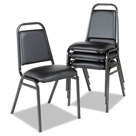 Vinyl Stacking Chairs, Black w/Black | Ultimate Office