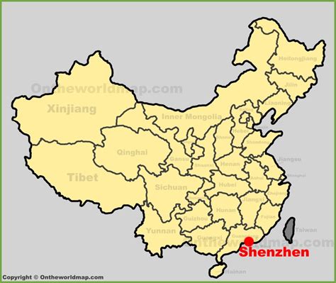 Shenzhen location on the China map