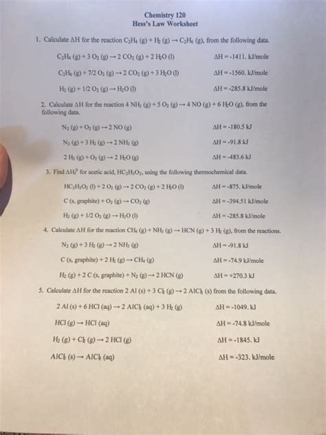 30++ Hess's Law Worksheet Answers – Worksheets Decoomo