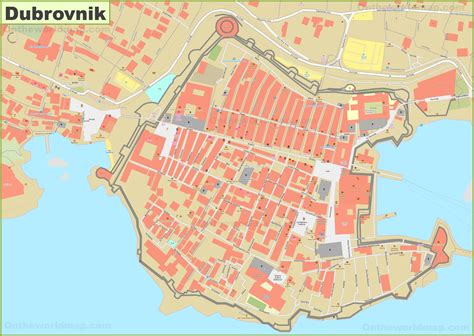 Dubrovnik old town map - Ontheworldmap.com