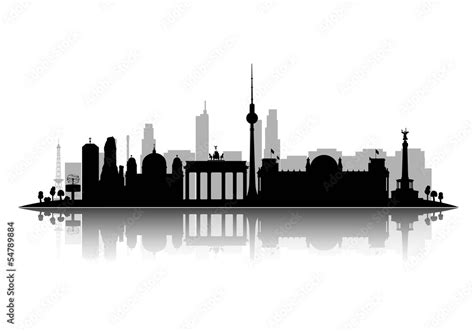 Berlin Skyline - Silhouette detalliert Stock Vector | Adobe Stock