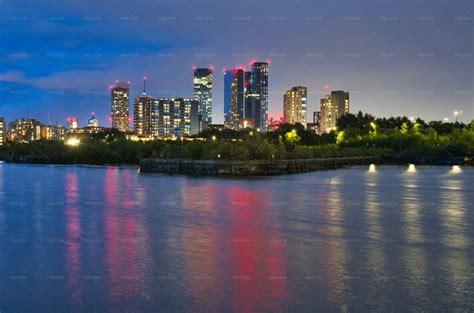 Manchester Skyline By Night - Stock Photos | Motion Array