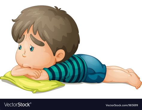 Sad little boy vector by iimages - Image #983699 - VectorStock