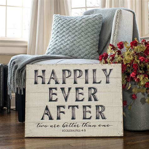 Happily Ever After Wood Wall Sign | Antique Farmhouse