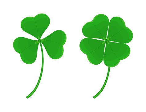 Clover with three and four leaves. Good luck symbol. 5597447 Vector Art ...