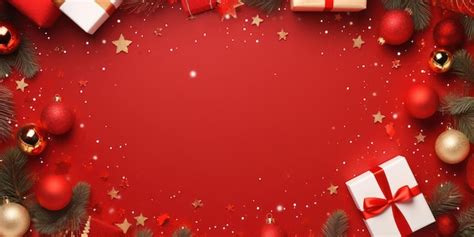 Premium AI Image | Red background christmas frame