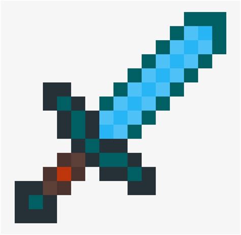 minecraft diamond sword pixel art grid Cursed sword - Pixel Art Grid