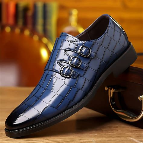 Men's Triple Monk Strap Slip On Loafers Formal Business Casual ...