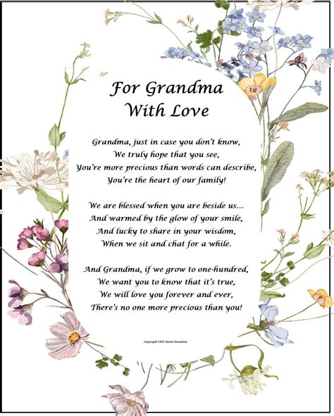 Grandma 80th Birthday Poem, Grandmother 75th Birthday Print, DIGITAL ...