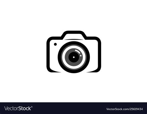 Creative black camera logo design symbol Vector Image