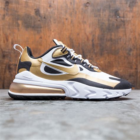 nike men air max 270 react white metallic gold black