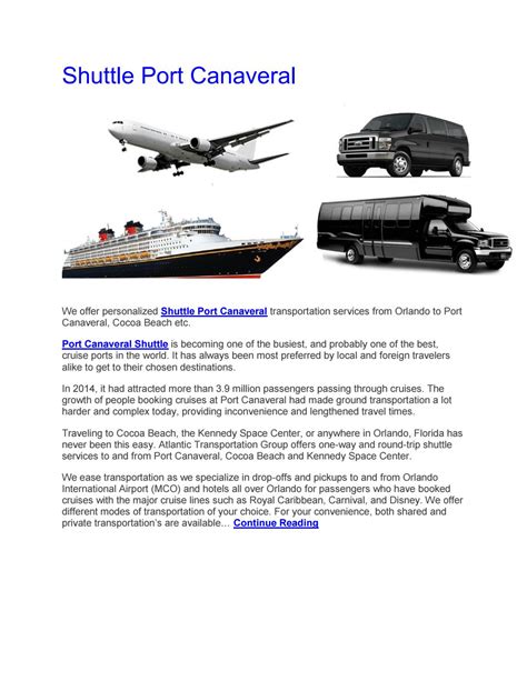 Shuttle port canaveral by Shuttle Port Canaveral - Issuu