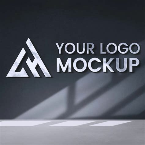 Free 3d Metal Logo Mockup With Black Window Background PSD » CSS Author