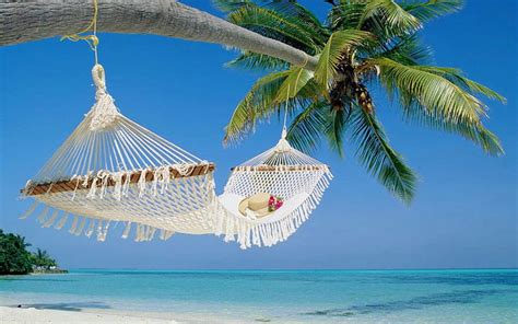 HD wallpaper: Summer relax place, white hammock, beach | Wallpaper Flare