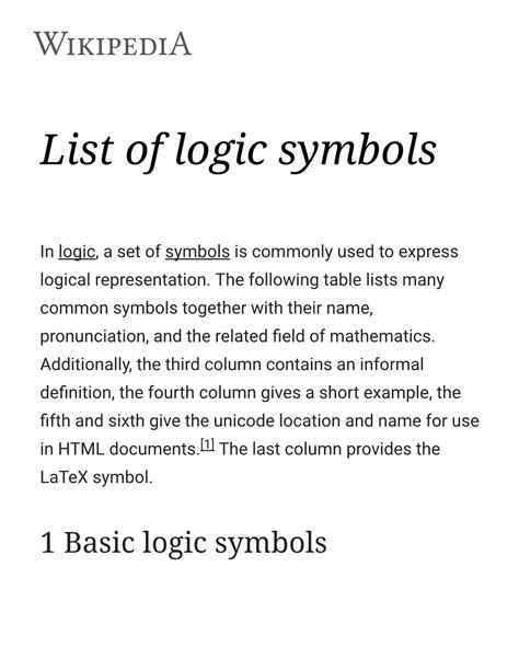 List of Logic Symbols - DocsLib