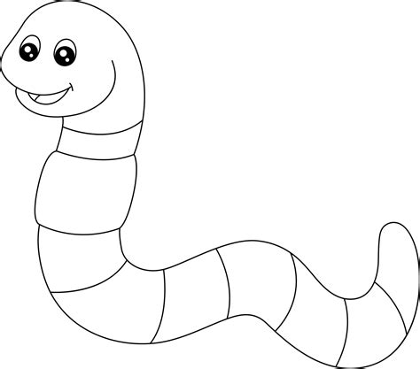 Worm Coloring Page Isolated for Kids 5162762 Vector Art at Vecteezy