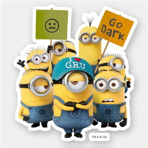 Cute and Funny Minion Sticker with Signs