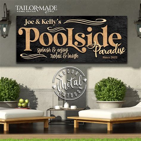 Pool Sign, Pool & Patio Sign, Pool Deck Decor, Poolside Sign ...