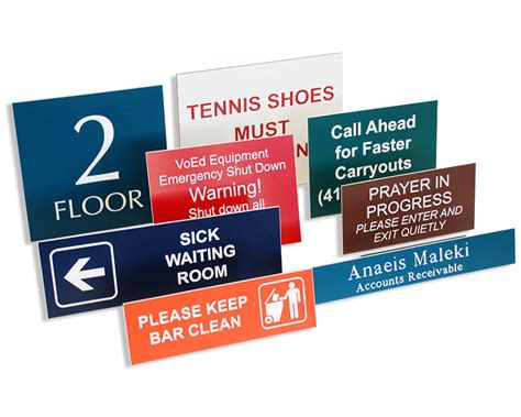 Custom Engraved Plastic Signs - Indoor & Outdoor Use