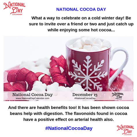 NATIONAL COCOA DAY - December 13 | Cocoa, Wacky holidays, December