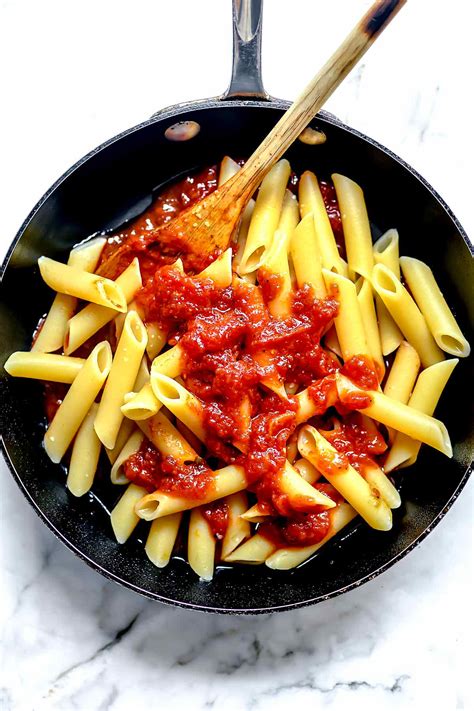 Penne Pasta with Easy Marinara - foodiecrush.com