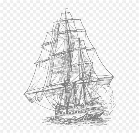 Sailing Ship Png - Frigate Drawing, Transparent Png - 556x720(#517816 ...