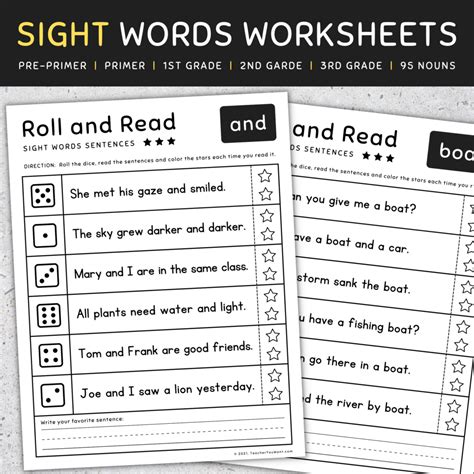 Third Grade Sight Words: 3rd Grade Sight Words Worksheets, [SET 2 ...