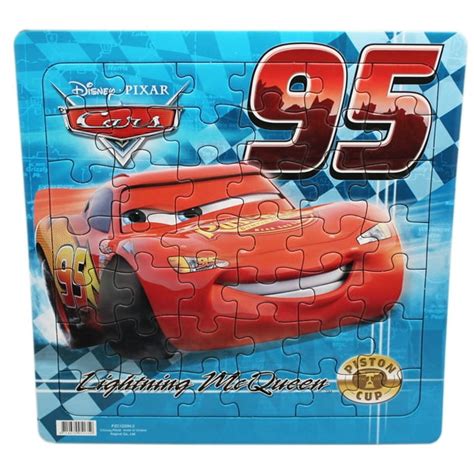 Disney Pixar's Cars Lightning McQueen Blue Background Puzzle (42pc ...