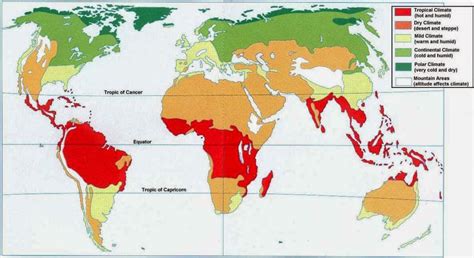 World Map Climate Zones With Countries