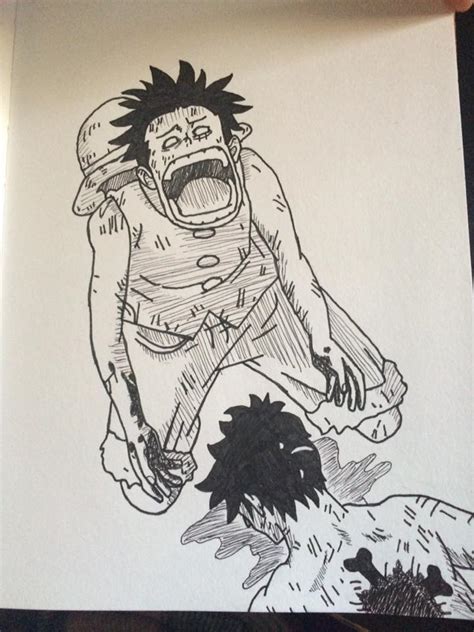 Luffy at Ace's Death by RayneSilver95 on DeviantArt