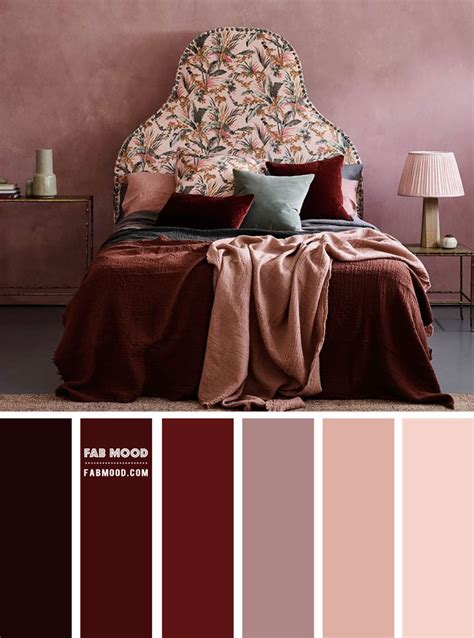 Mauve and Red Wine Color Scheme For Bedroom