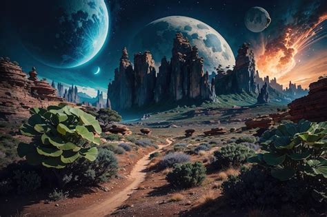 Premium AI Image | Alien Planet landscape