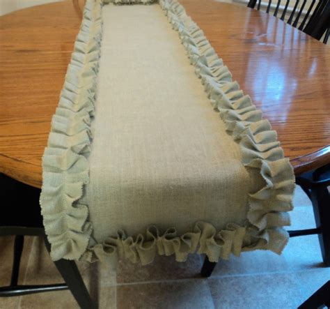 Sage Green Burlap Table Runner Shabby Chic Home Decor Pick