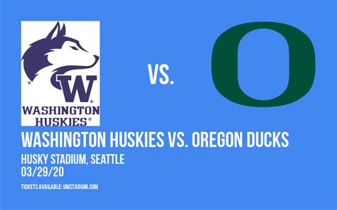 Washington Huskies vs. Oregon Ducks Tickets | 29th March | Husky Stadium