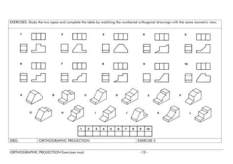 Orthographic Projection Exercises With Answers