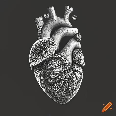 Realistic black heart illustration on Craiyon