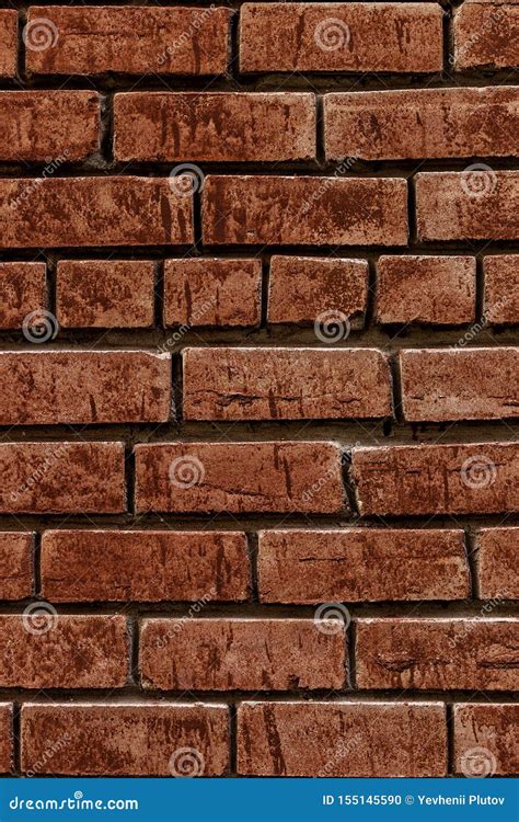 Old Red Brick Wall, Rustic Texture, Design Vertical Background Stock ...