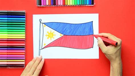 Hand Drawn Philippine Flag Drawing Sketch They give the order in which ...