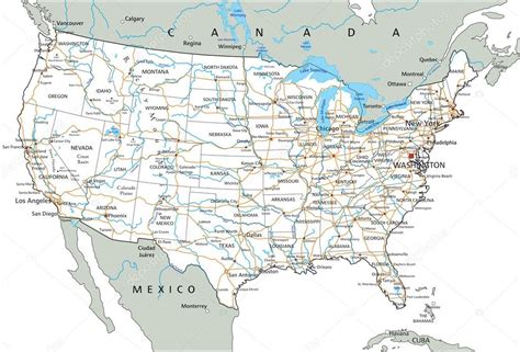 Driving Map Of Usa With States And Cities - United States Map